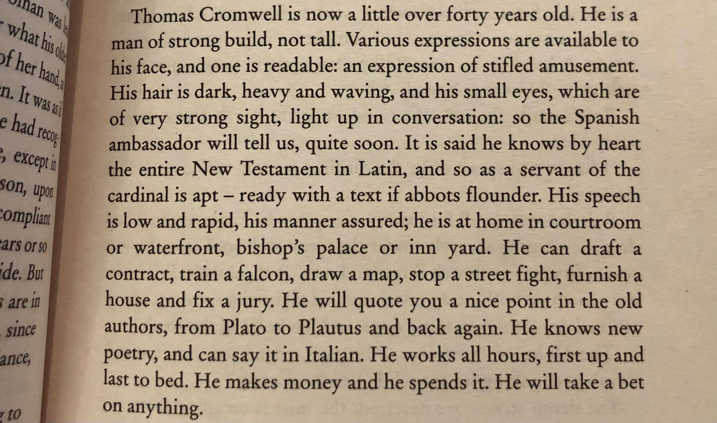 excerpt from wolf hall, by hilary mantel
